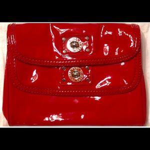 Marc Jacobs red patent leather clutch